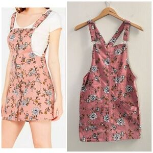 Tinseltown Blush Rose Pink Flower Floral Overall Dress Romper Cottagecore Boho